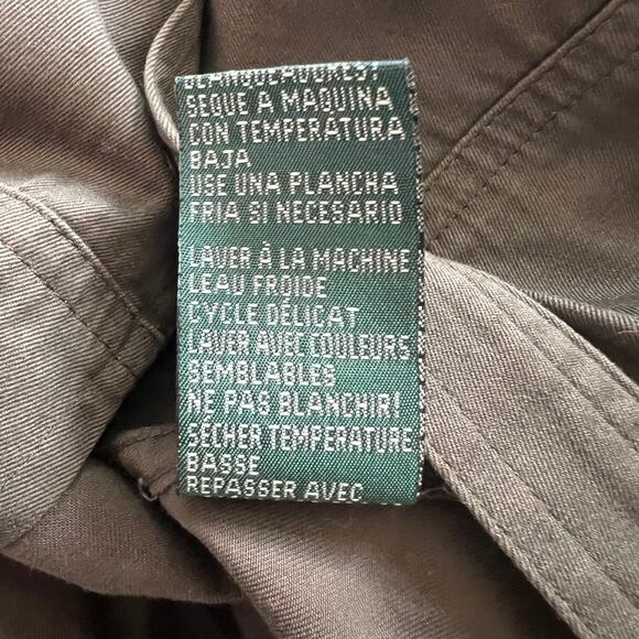 VTG Lauren Ralph Long Sleeve Snap Button Utility Shacket Women's M Olive Green - Picture 7 of 12